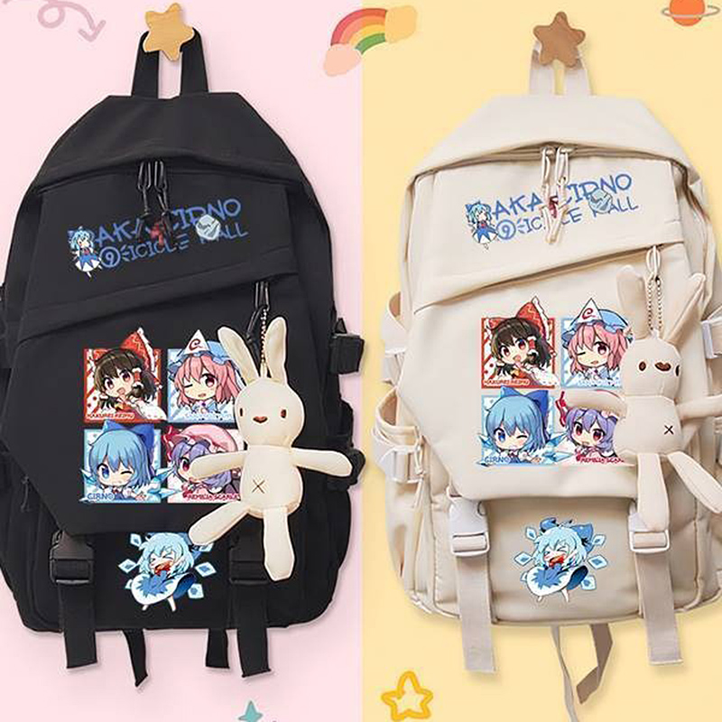 School Backpack Teen - 44×31×13cm Schwarz Khaki, Touhou Projekt, Studenten