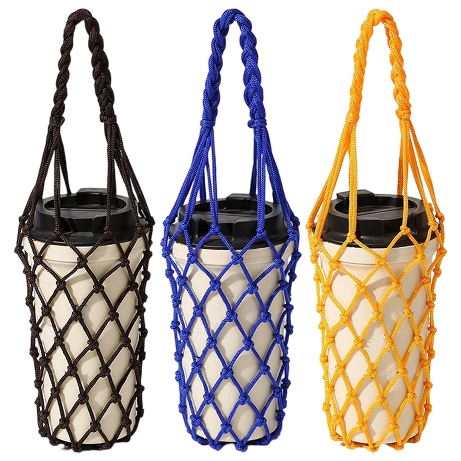 Hydration Pack Outdoor - 1 Stück Wasserflaschentasche, Gehäkelter Netz-Becherhalter, Wasserflaschen-Geldbörse
