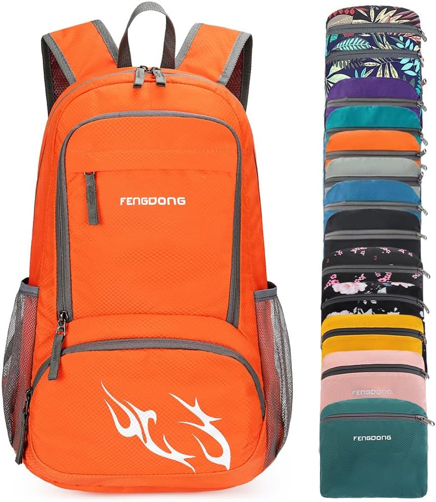 Foldable Backpack Small - FENGDONG 35L Leichter, faltbarer, wasserdichter, verstaubarer