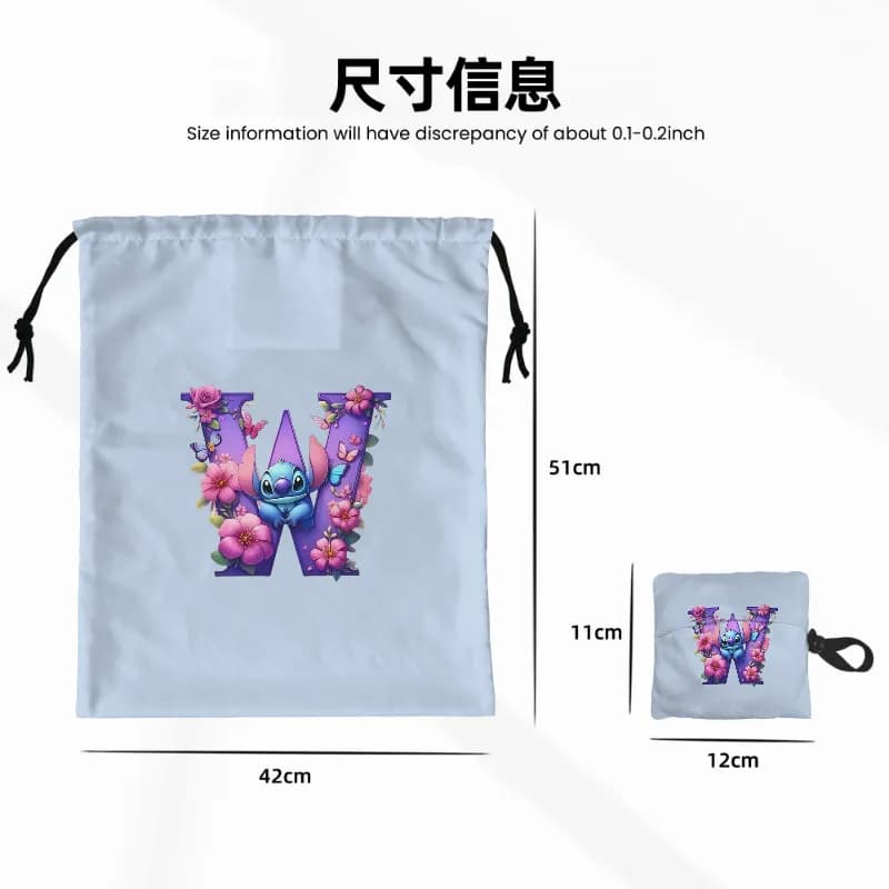 Cartoon-Stich A-Z Alphabet Blu – Drawstring Gym Bag Bewertung und Preis
